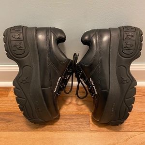 Naked Wolfe Sporty Black Leather Sneakers